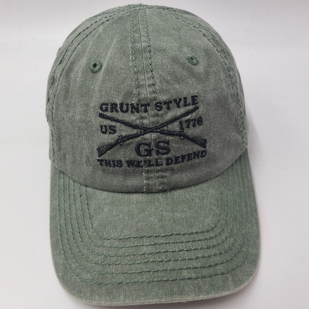 Grunt Style Hat Snapback Green This We'll Defend GS Logo American Flag Hunt Men